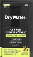 2 DryWater Hydration Powder, Electrolytes, Vitamins, Lemon Lime, No Sugar, Vegan