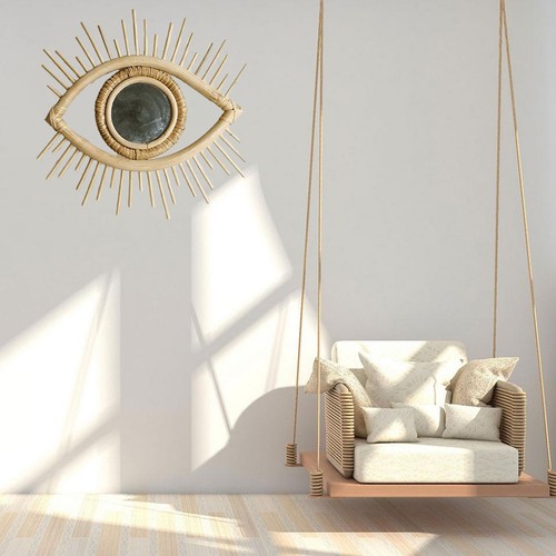 Nordic Woven Eye Hanging Mirror Eye Wall Rattan Mirror Decor Wall Mirror - Bild 18 von 23