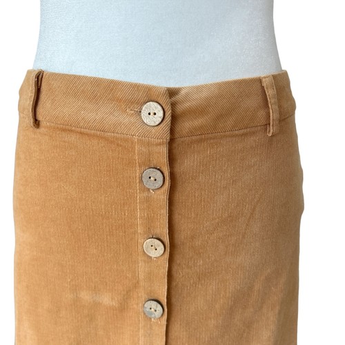 Schokoladen Cord Rock klein senfgelb hellbraun Mini Academia Boho Preppy NEU - Bild 2 von 6