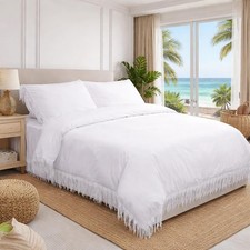 4 Piece Boho Duvet Cover Set Full Size, Bohemian Chic Cotton Bedding with Bed...