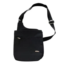 Travelon Crossbody Shoulder Bag Black Travel Organizer Pockets RFID Anti Theft