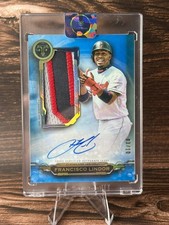 2019 Topps Triple Threads Francisco Lindor Auto Jumbo Relic AUJR-FL Sapphire /10