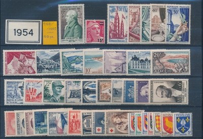 1954 FRANCE VINTAGE ORDINARY POST 40 STAMPS MNH F/6519