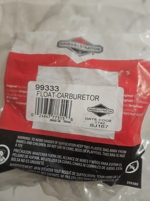 Briggs And Stratton Carburetor Float 99333