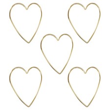 5Pcs Macrame Heart Rings 4 " Gold for Cages Dreams Garlands Flowers