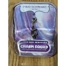 FAO Schwarz Charm Squad Metal Initial F Charm Gold Tone Crystal New In Box