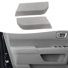 Fits 2009-2015 Honda Pilot Front Door Panels Armrest Leather Cover Trim Gray