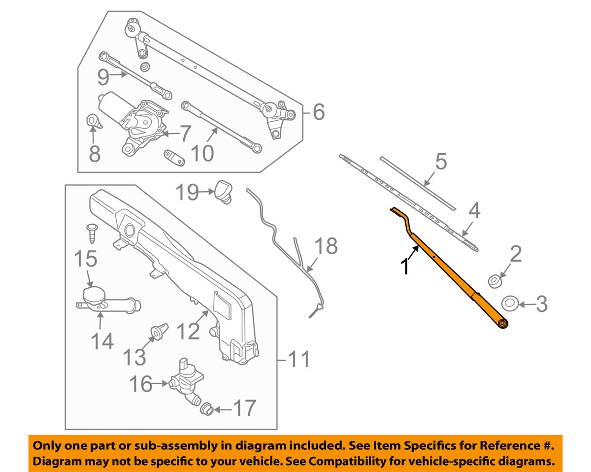 Nissan 28886ZP00A Genuine OEM Wiper Arm for sale online | eBay