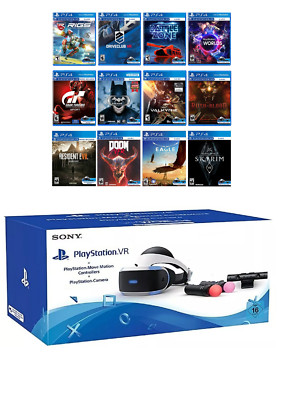 VR Brille PS4 PS5 KOMPLETTSET+KAMERA V2+2 Move Motions Controller|+ SPIEL|OVP