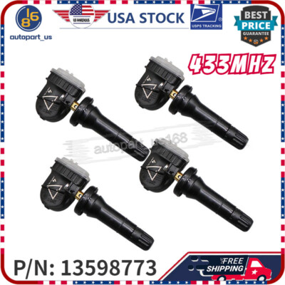 #ad #ad Set 4 TPMS For GM Buick Cadillac Chevrolet Tire Pressure Sensor 433MHz#13598773 $34.25