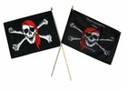 12x18 12"x18" Wholesale Combo Pirate Red Hat & Surrender Booty Stick Flag