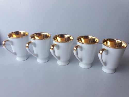 Vintage kleines weißgold Porzellan Tasse Pferd - Bild 8 von 12