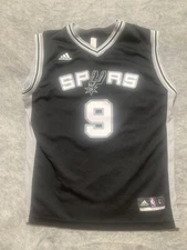 NBA San Antonio Spurs Tony Parker #9 adidas Black Jersey Sz Youth L(14-16) 0604