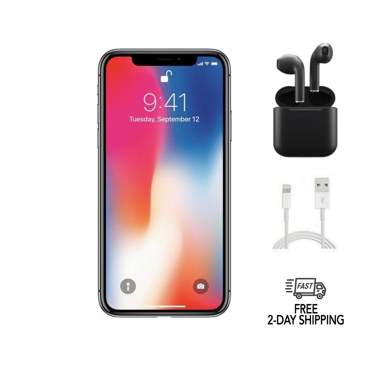 Apple iPhone X (Fully Unlocked) 64GB Space Gray w/ Wireless
