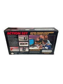 Nintendo NES Action Set Console Complete In Box w/Orange Zapper Mario 1, 2 & 3