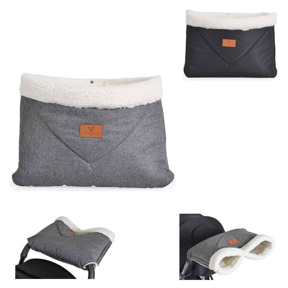 Cangaroo Kinderwagen-Handwärmer Luxe Handmuff für den Kinderwagen Klettstreifen