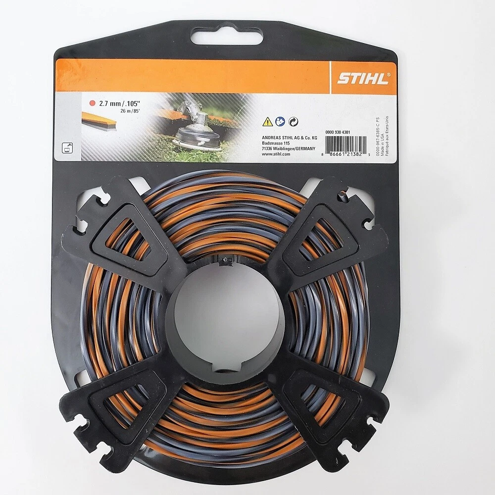 Stihl Trimmer Line 0000-930-4301 (2.7mm/.105 - 26m/85') Multicolor CF3 Line