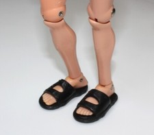 Vintage Action Man Elite  Brigade 1:6 Scale Black Sandals (only)