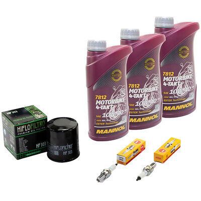 Set für Kawasaki Ninja 300 Z 300 2013-2017 Inspektion Öl 3L Ölfilter Zündkerzen