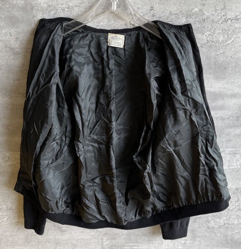 Cardigan vintage anni 80 Jem Exclusive Imports nero lana di agnello floreale perline taglia XL - Foto 5 di 8