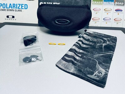Oakley Racing Jacket Soft Vault + Nosepieces + Yellow Oakley Icons + Strap + Bag
