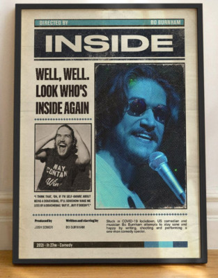 Bo Burnham Inside Movie Well Well Look Who's Inside Again Newspaper Style Poster