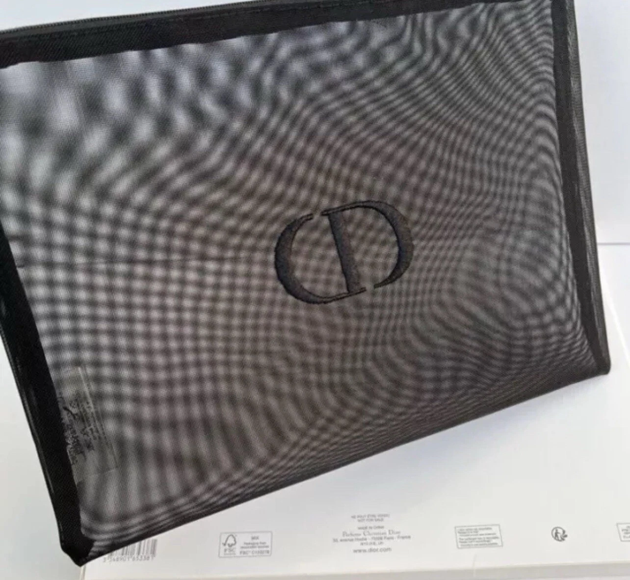 Christian Dior Nouveauté Pochette CD Logo Noir Maille Etui Sac à Main Neuf dans sa boîte Pochette Limitée