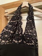black halter neck evening dress size 10