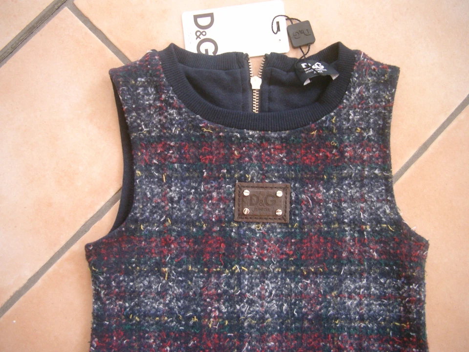 (C620) Dolce & Gabbana Girls Materialmix Kleid Trägerkleid mit Taschen gr.98 - Bild 2 von 3