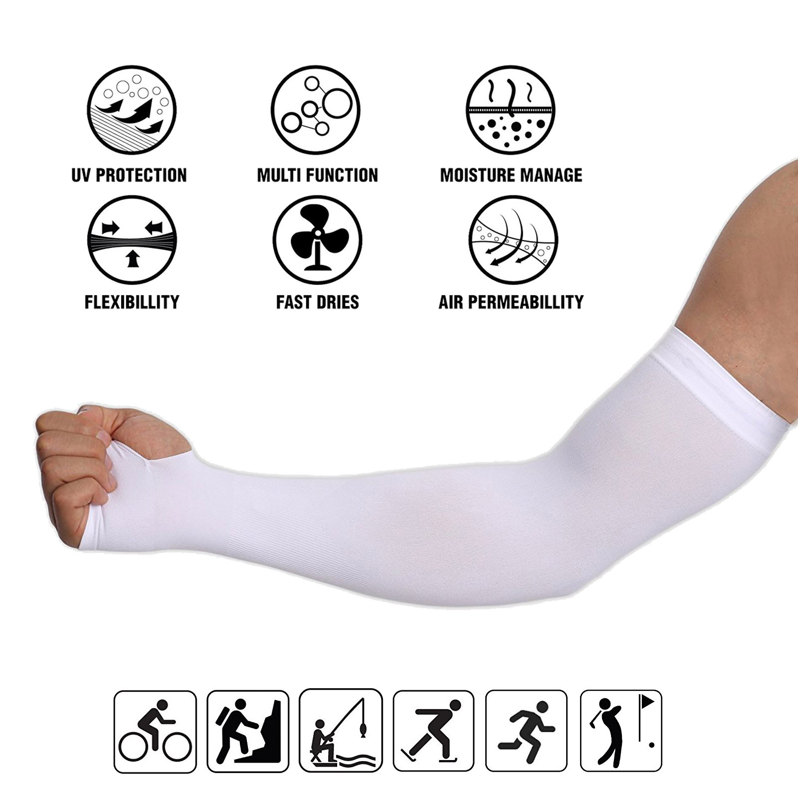 Arm Sleeves UV Cooling Sleeves Arm Cover SunProtection For Men Women