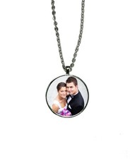 PERSONALISED Round Necklace Pendant Great Gift photo picture CUSTOM PRINTED