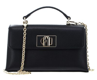 FURLA 1927 Mini Crossbody Top Handtasche Umhängetasche Tasche Nero schwarz Neu