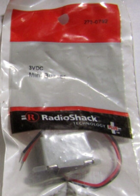 RadioShack 3vDC Mini Buzzer 273-0792 New And Sealed