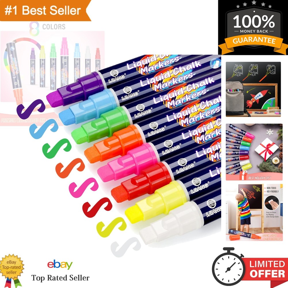 Jumbo Chalk Markers For Car Windows 10 MM 3-In-1 Nib Liquid Chalk Markers Era...