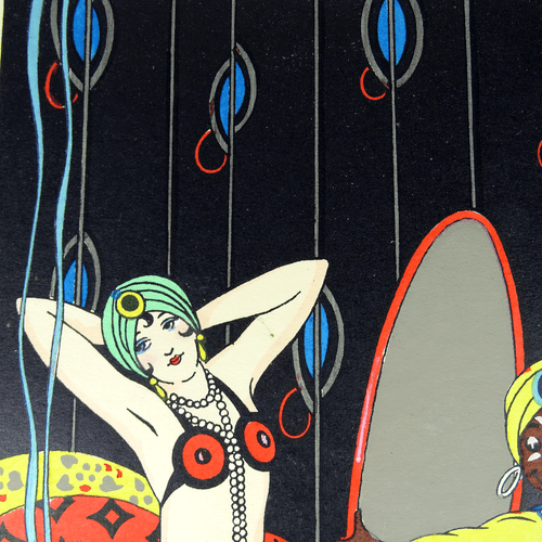 Art Deco Art Lithograph Orient Lady Mata Hari Oriental Woman Art 1930s - Picture 6 of 12