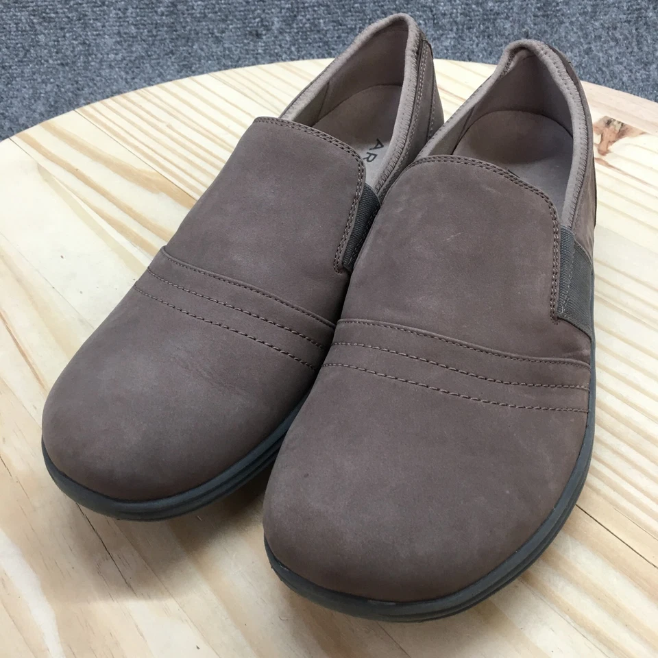 Aravon Zapatos Mujer 10 D Beaumont Twin Gore Mocasines Sin Cordones Planos CI2153 Marrón Foto 3 de 4