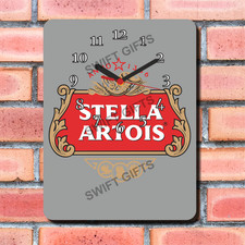 Stella Artios Design Wall Clock New boxed Gift Beer Mancave Bar Alcohol Drinks