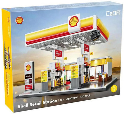 CaDA Shell Tankstelle Ziegel Modell 1309 Teile Alter 14+