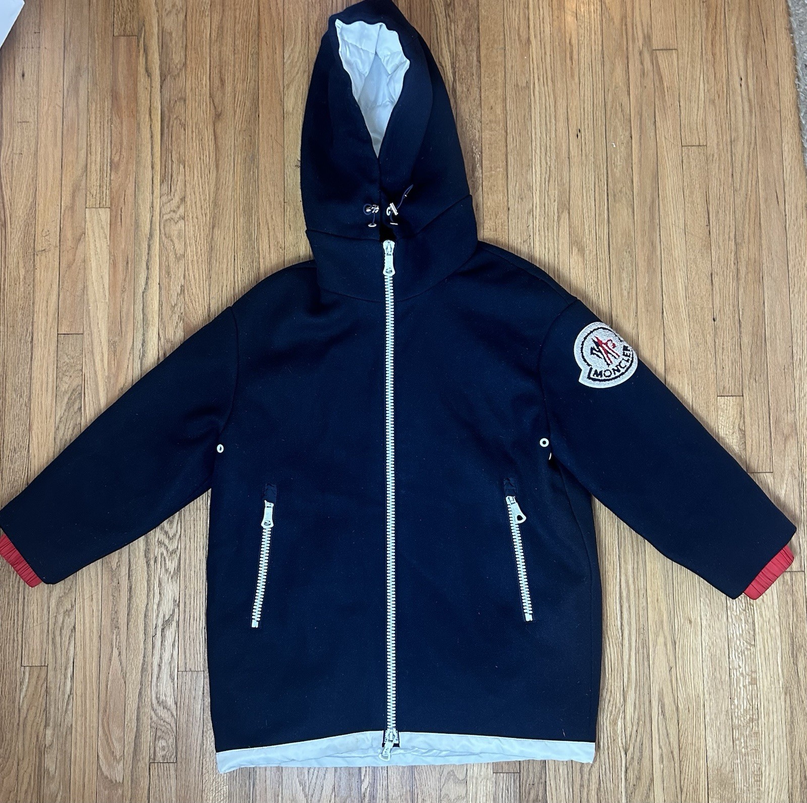 MONCLER Grenoble Jeremie Giubbotto Women's Down Wool Jacket Navy Size 36 thumbnail 17