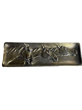 Jennings Brothers JB 421 Equestrian Horses Bronze Plated 3D Relief  Footed Tray