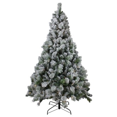 Northlight 6.5' Flocked Somerset Spruce Artificial Christmas Tree - Clear Lights