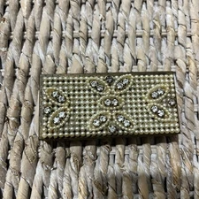 Vintage Wiesner of Miami Trickettes Rhinestones Faux Pearls Makeup Compact