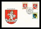 Dr Jim Stamps Lithuania Coat of Arms 3v Set 1992 First Day Cover