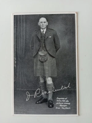 Rare 1939 Gretna Green Signed Postcard - D.R. Macintosh "Priest" Gretna Hall - Image 1 of 3
