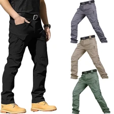 Tactical Mens Cargo Pants Waterproof Work Hiking Combat Outdoor Trousers Pants