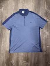 Lacoste Polo Striped Shirt Mens XXL Navy Blue 100 Cotton Devanlay Blue Croc SS