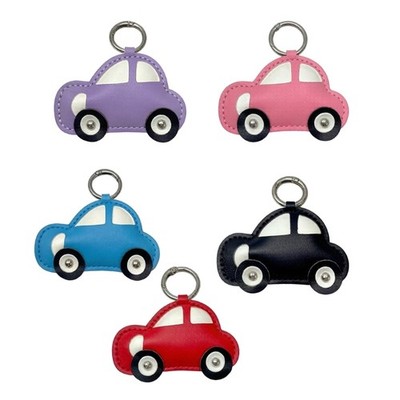 Trendy Leather Keychain Ornament Adorable Vehicle Design Lightweight Practical