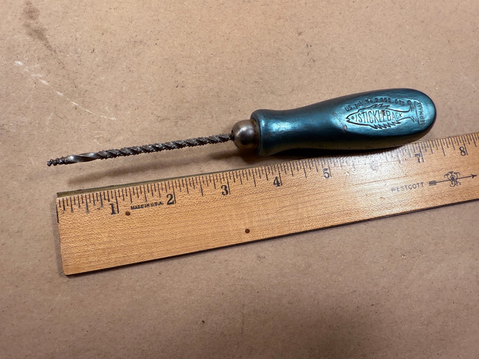 Vintage German File Rasp Stickleback 7" Coastal Woodworking Tool FREE SHIPPING