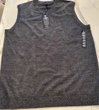 New Hart Schaffner Men  s Sweater Vest LT Merino Wool Large Tall Datk Gray NWT
