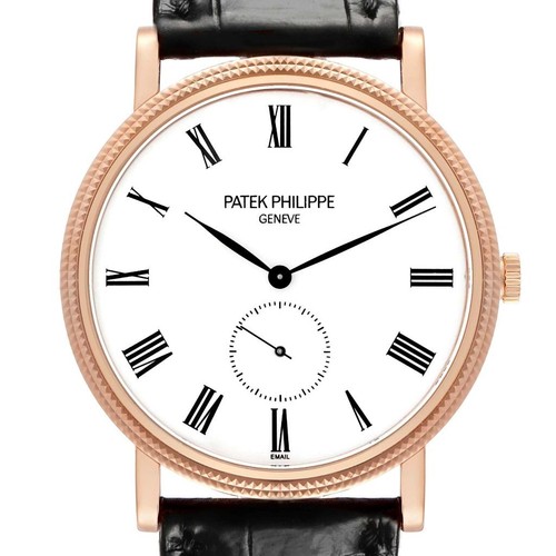 Patek Philippe Calatrava Rose Gold White Dial Mens Watch 5116 ...